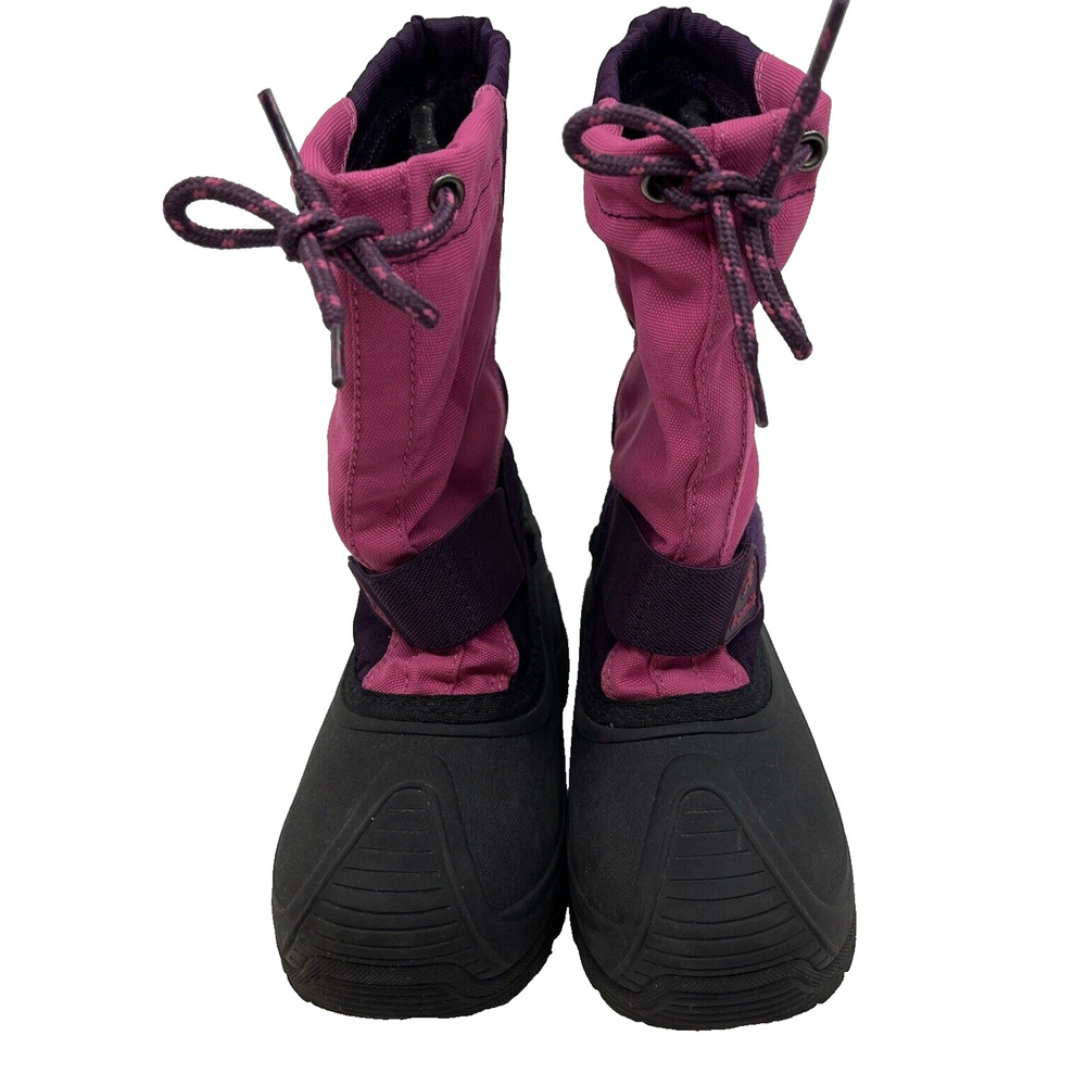 Kamik Girls Fireball 5 Winter Snow Boots Sz 2 Pink/Black Removable Insert